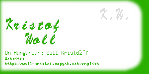 kristof woll business card